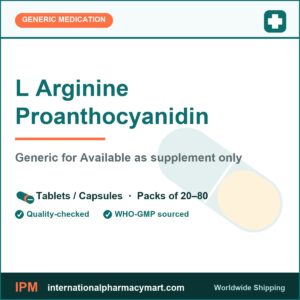 L Arginine Proanthocyanidin - generic Available as supplement only | International Pharmacy Mart