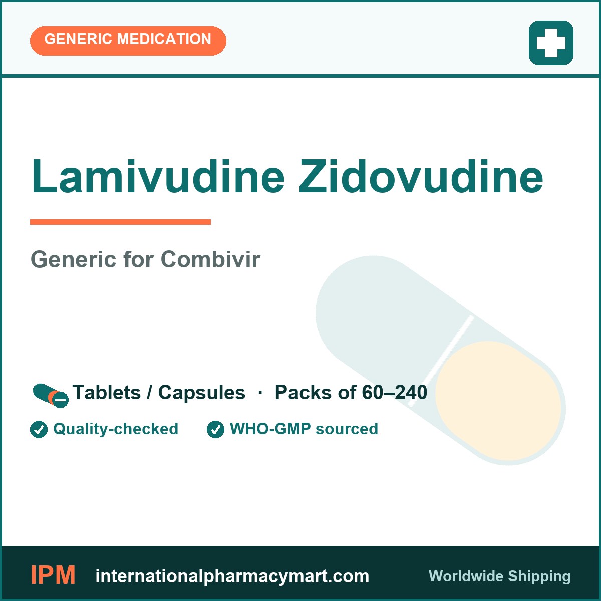 Lamivudine Zidovudine - generic Combivir | International Pharmacy Mart