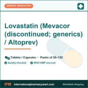 Lovastatin (Mevacor (discontinued; generics) / Altoprev) | International Pharmacy Mart