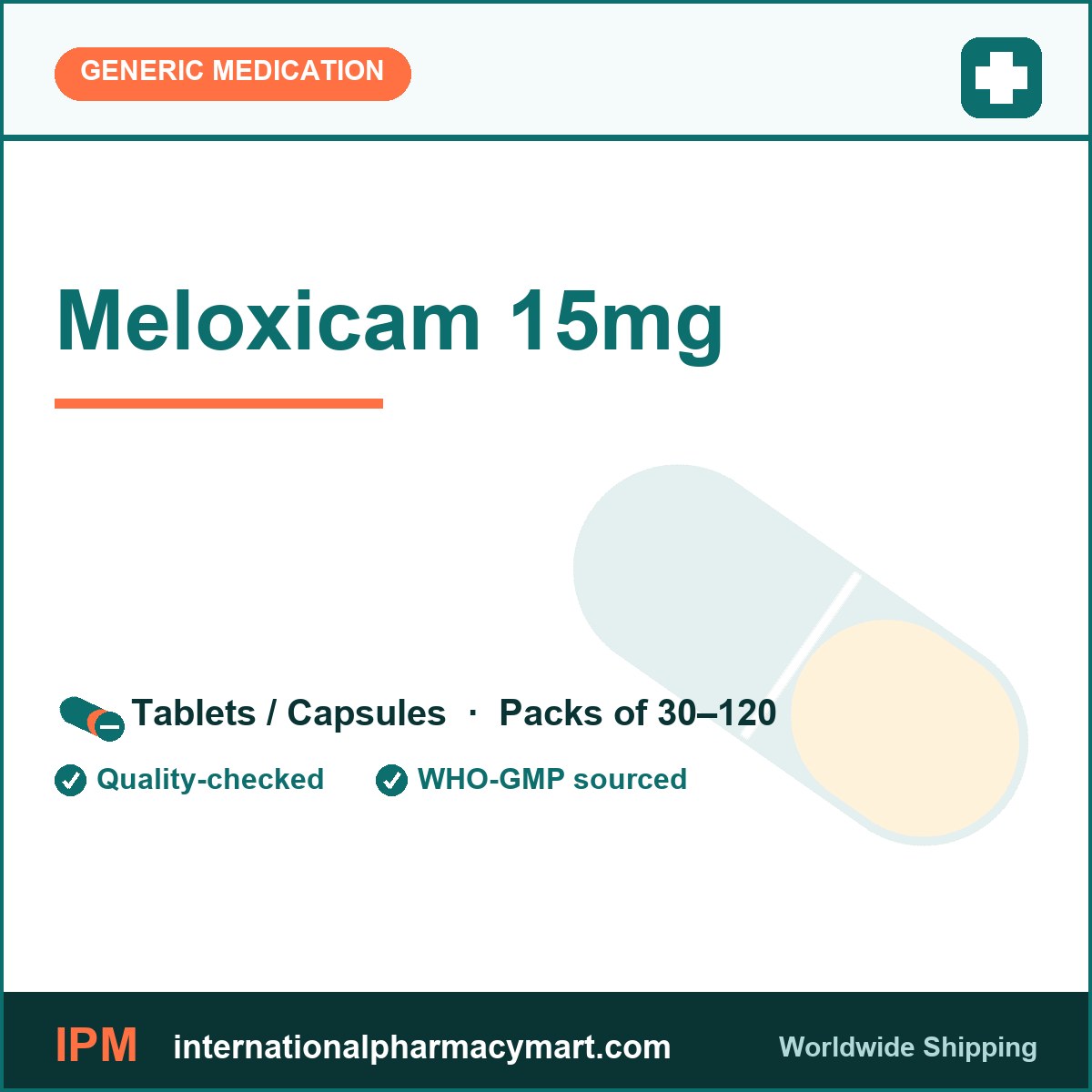 Meloxicam 15mg | International Pharmacy Mart