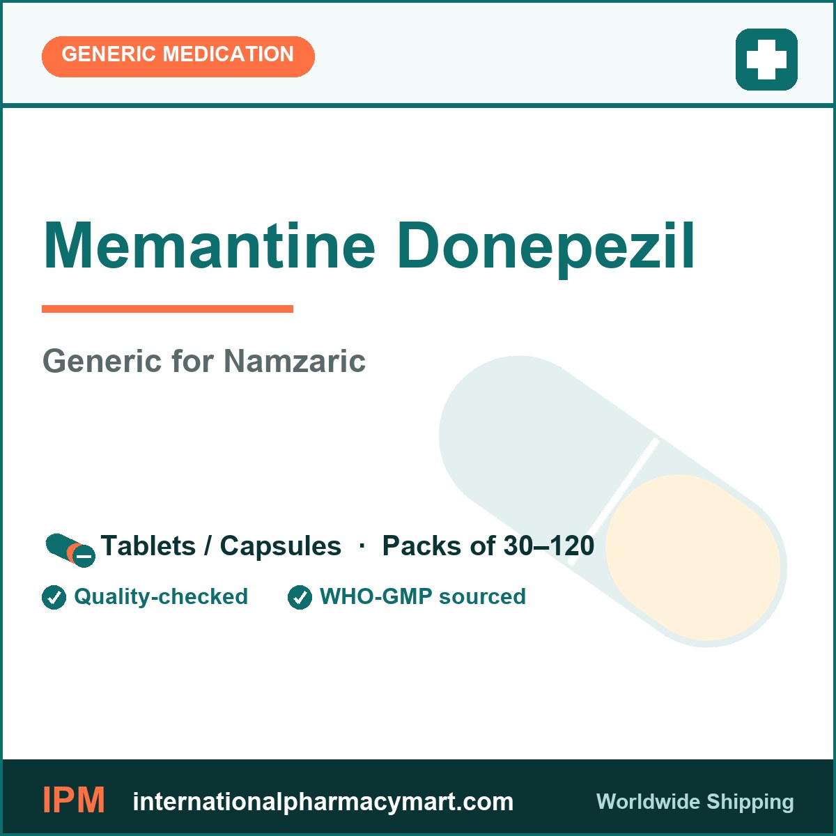Memantine Donepezil - generic Namzaric | International Pharmacy Mart