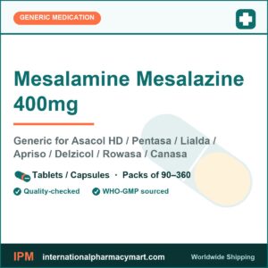 Mesalamine Mesalazine 400mg - generic Asacol HD / Pentasa / Lialda / Apriso / Delzicol / Rowasa / Canasa | International Pharmacy Mart