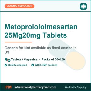 Metoprolololmesartan 25Mg20mg Tablets - generic Not available as fixed combo in US | International Pharmacy Mart
