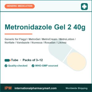 Metronidazole Gel 2 40g - generic Flagyl / MetroGel / MetroCream / MetroLotion / Noritate / Vandazole / Nuvessa / Rosadan / Likmez | International Pharmacy Mart