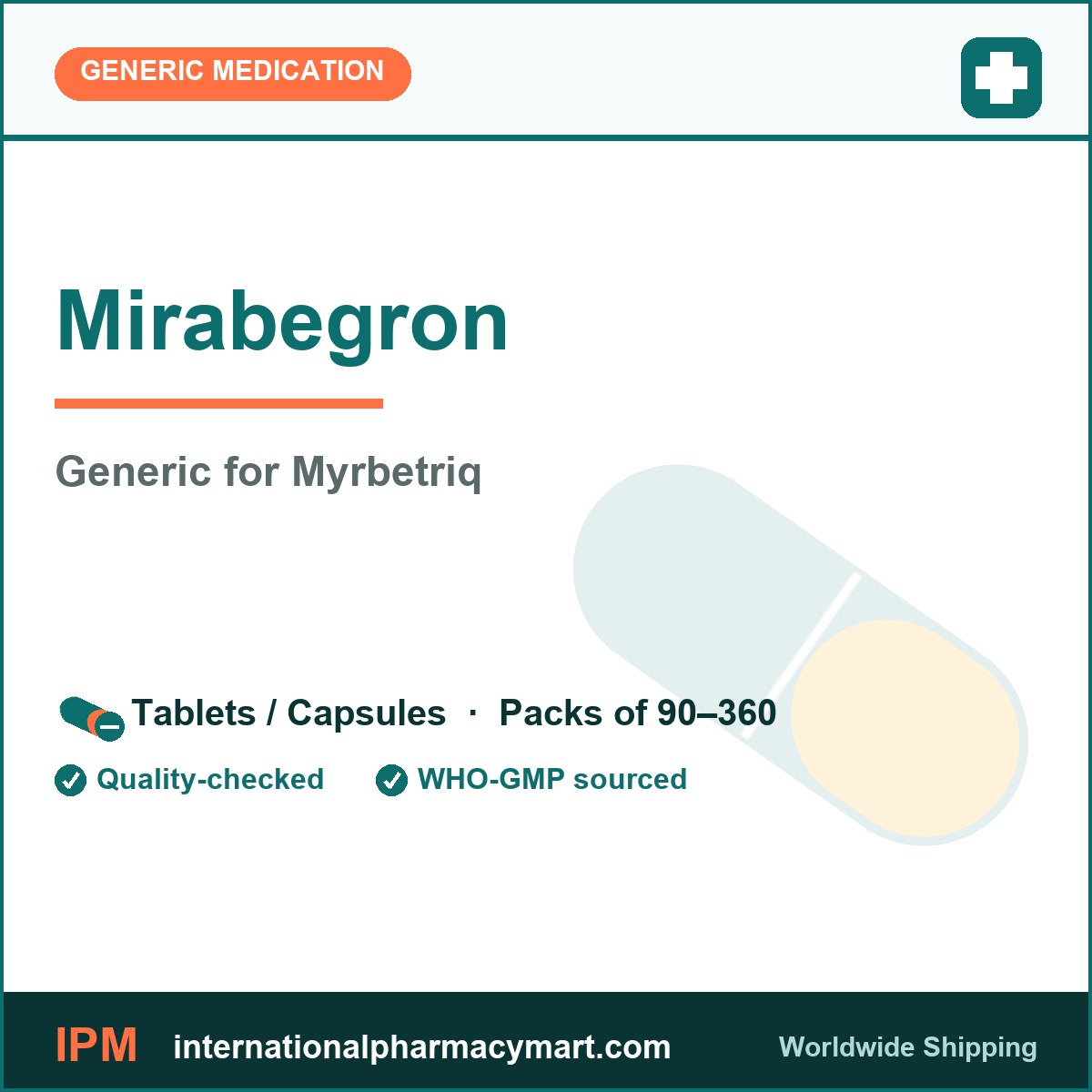 Mirabegron - generic Myrbetriq | International Pharmacy Mart