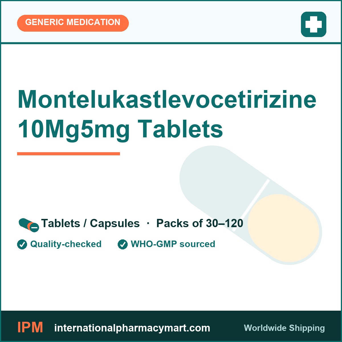 Montelukastlevocetirizine 10Mg5mg Tablets | International Pharmacy Mart