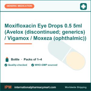 Moxifloxacin Eye Drops 0.5 5ml (Avelox (discontinued; generics) / Vigamox / Moxeza (ophthalmic)) | International Pharmacy Mart