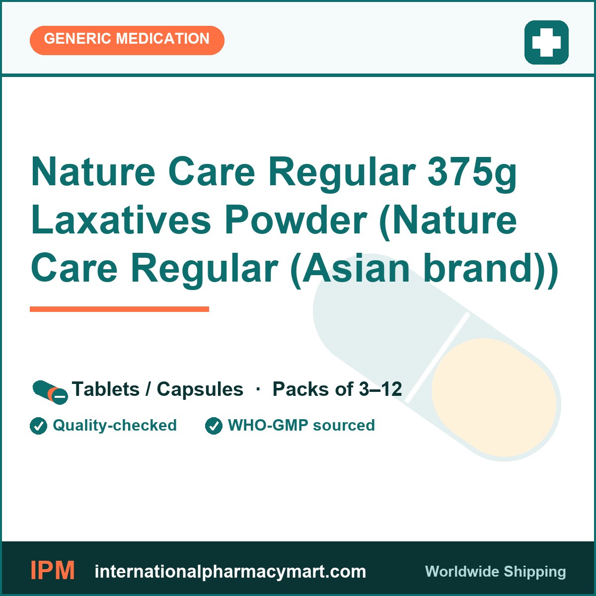 Nature Care Regular 375g Laxatives Powder (Nature Care Regular (Asian brand)) | International Pharmacy Mart