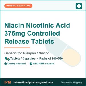 Niacin Nicotinic Acid 375mg Controlled Release Tablets - generic Niaspan / Niacor | International Pharmacy Mart