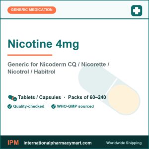 Nicotine 4mg - generic Nicoderm CQ / Nicorette / Nicotrol / Habitrol | International Pharmacy Mart