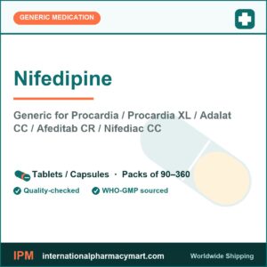 Nifedipine - generic Procardia / Procardia XL / Adalat CC / Afeditab CR / Nifediac CC | International Pharmacy Mart