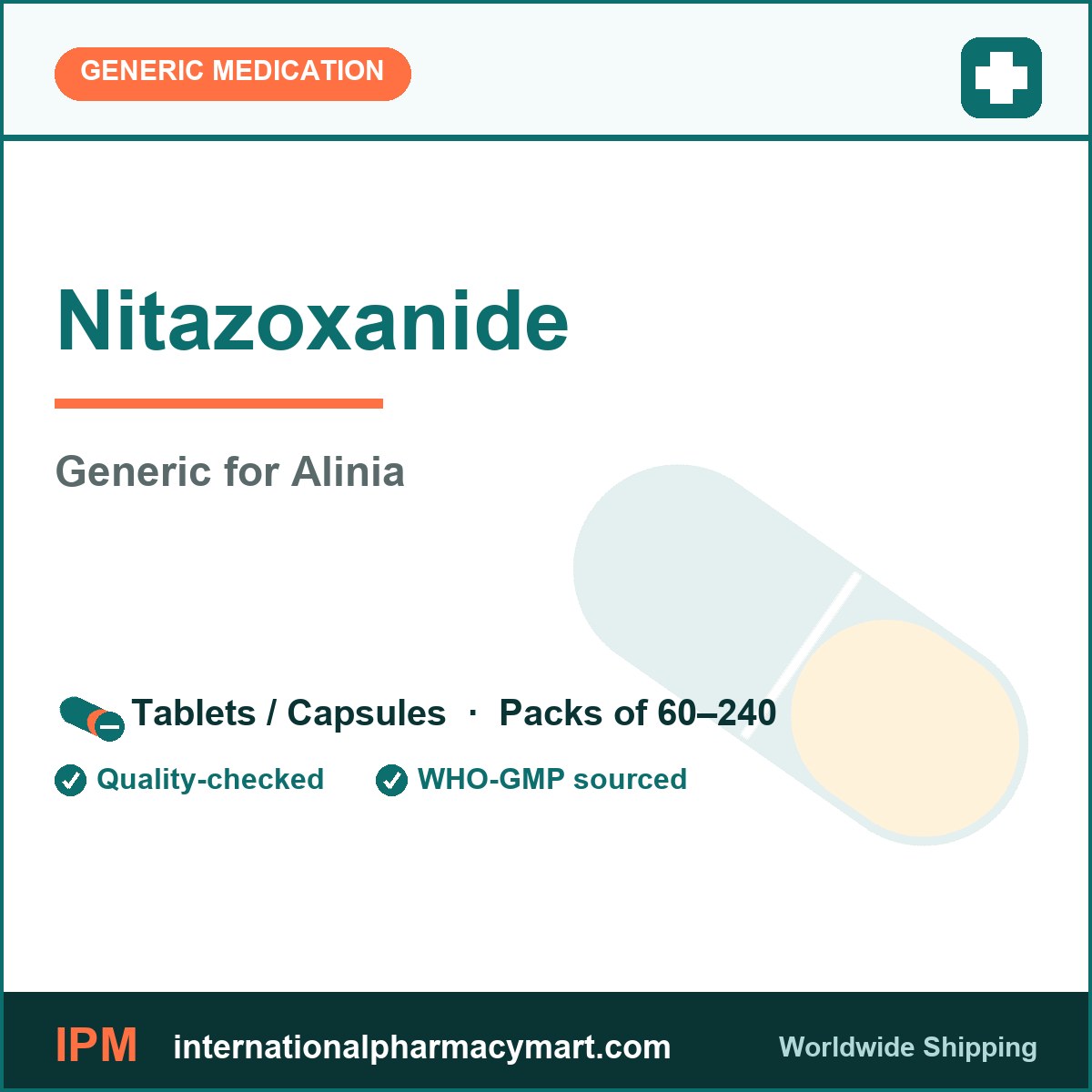 Nitazoxanide - generic Alinia | International Pharmacy Mart