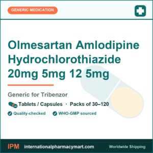 Olmesartan Amlodipine Hydrochlorothiazide 20mg 5mg 12 5mg - generic Tribenzor | International Pharmacy Mart