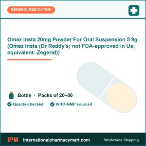 Omez Insta 20mg Powder For Oral Suspension 5 9g (Omez Insta (Dr Reddy's; not FDA-approved in Us; equivalent: Zegerid)) | International Pharmacy Mart