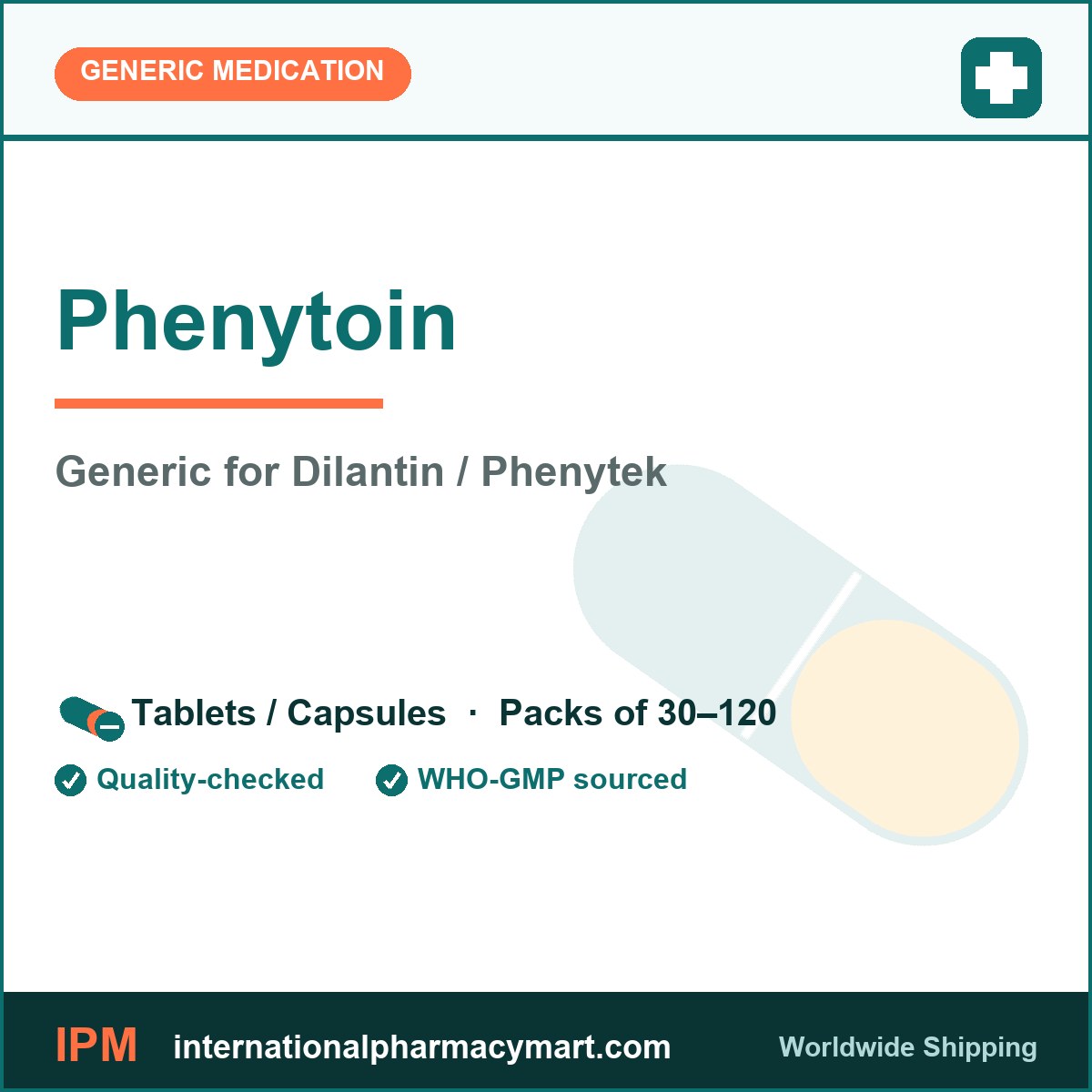 Phenytoin - generic Dilantin / Phenytek | International Pharmacy Mart