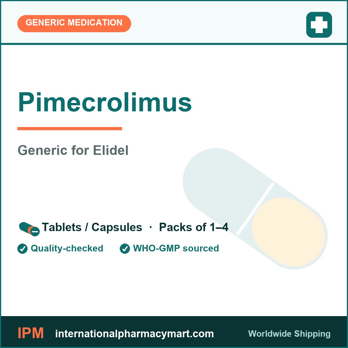 Pimecrolimus - generic Elidel | International Pharmacy Mart