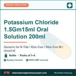 Potassium Chloride 1.5Gm15ml Oral Solution 200ml - generic K-Tab / Klor-Con / Klor-Con M / Urocit-K | International Pharmacy Mart
