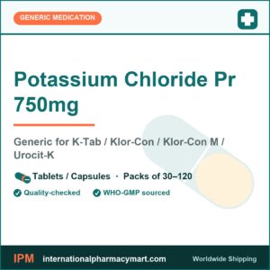 Potassium Chloride Pr 750mg - generic K-Tab / Klor-Con / Klor-Con M / Urocit-K | International Pharmacy Mart