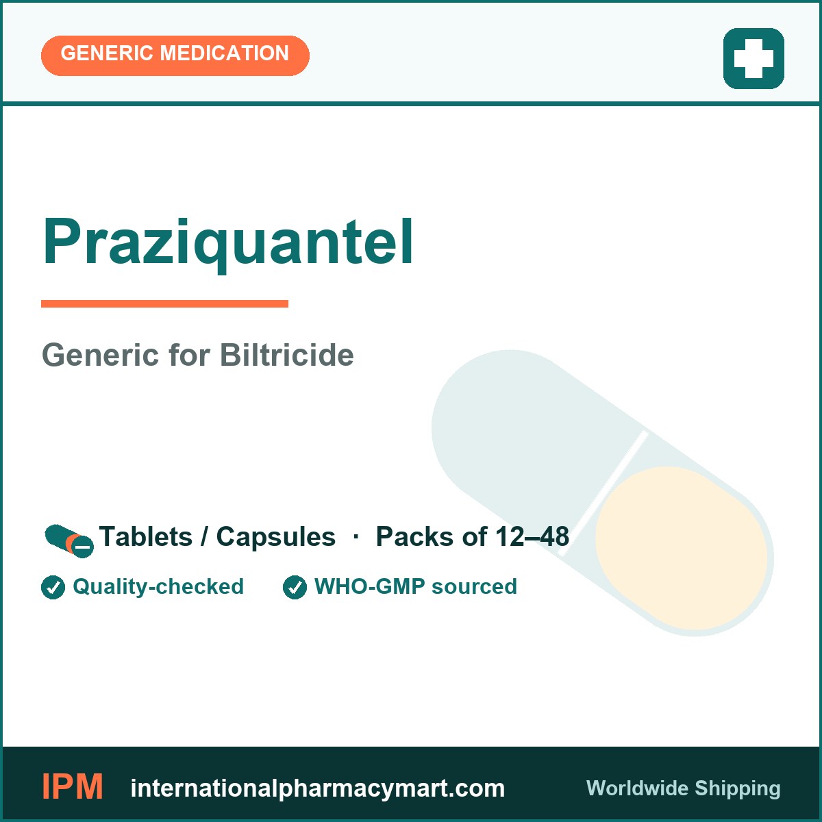 Praziquantel - generic Biltricide | International Pharmacy Mart