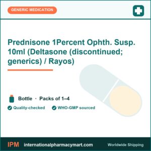 Prednisone 1Percent Ophth. Susp. 10ml (Deltasone (discontinued; generics) / Rayos) | International Pharmacy Mart