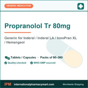 Propranolol Tr 80mg - generic Inderal / Inderal LA / InnoPran XL / Hemangeol | International Pharmacy Mart