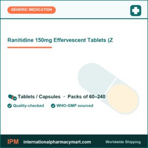 Ranitidine 150mg Effervescent Tablets (Zantac (withdrawn from US in 2020 due to Ndma contamination; reformulated as Zantac 360 with famotidine)) | International Pharmacy Mart