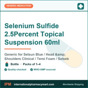 Selenium Sulfide 2.5Percent Topical Suspension 60ml - generic Selsun Blue / Head & Shoulders Clinical / Tersi Foam / Selseb | International Pharmacy Mart