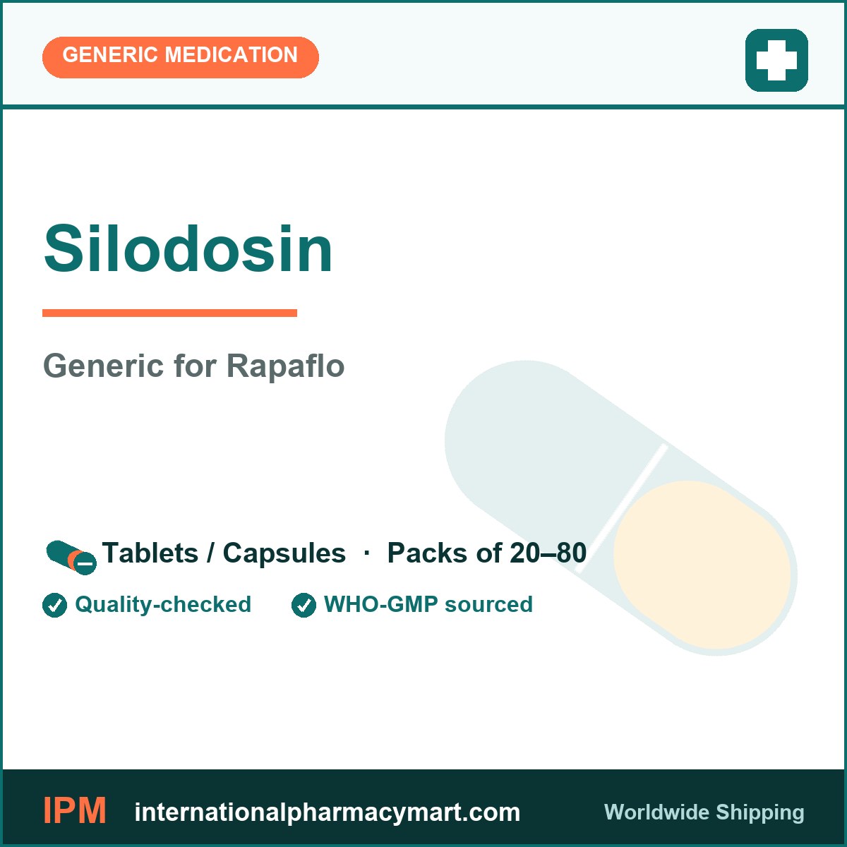 Silodosin - generic Rapaflo | International Pharmacy Mart