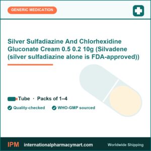Silver Sulfadiazine And Chlorhexidine Gluconate Cream 0.5 0.2 10g (Silvadene (silver sulfadiazine alone is FDA-approved)) | International Pharmacy Mart