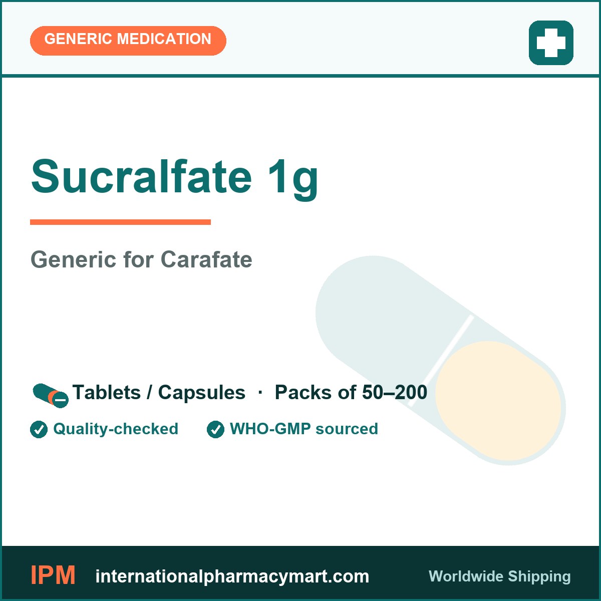 Sucralfate 1g - generic Carafate | International Pharmacy Mart