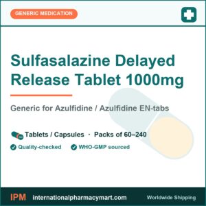 Sulfasalazine Delayed Release Tablet 1000mg - generic Azulfidine / Azulfidine EN-tabs | International Pharmacy Mart