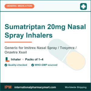 Sumatriptan 20mg Nasal Spray Inhalers - generic Imitrex Nasal Spray / Tosymra / Onzetra Xsail | International Pharmacy Mart