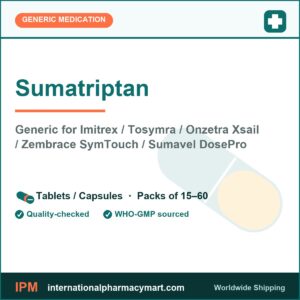 Sumatriptan - generic Imitrex / Tosymra / Onzetra Xsail / Zembrace SymTouch / Sumavel DosePro | International Pharmacy Mart