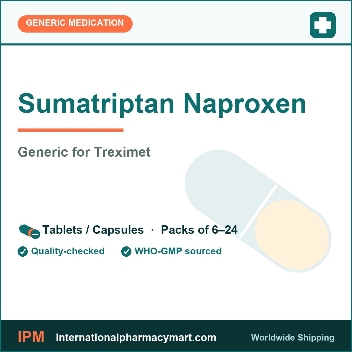 Sumatriptan Naproxen - generic Treximet | International Pharmacy Mart