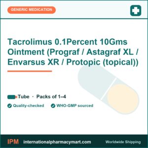 Tacrolimus 0.1Percent 10Gms Ointment (Prograf / Astagraf XL / Envarsus XR / Protopic (topical)) | International Pharmacy Mart