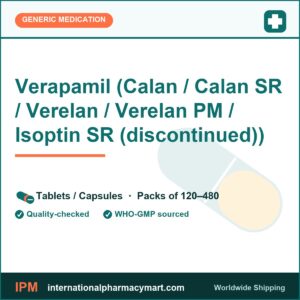 Verapamil (Calan / Calan SR / Verelan / Verelan PM / Isoptin SR (discontinued)) | International Pharmacy Mart