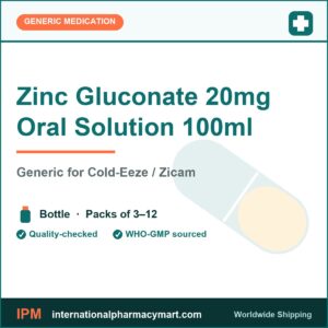Zinc Gluconate 20mg Oral Solution 100ml - generic Cold-Eeze / Zicam | International Pharmacy Mart