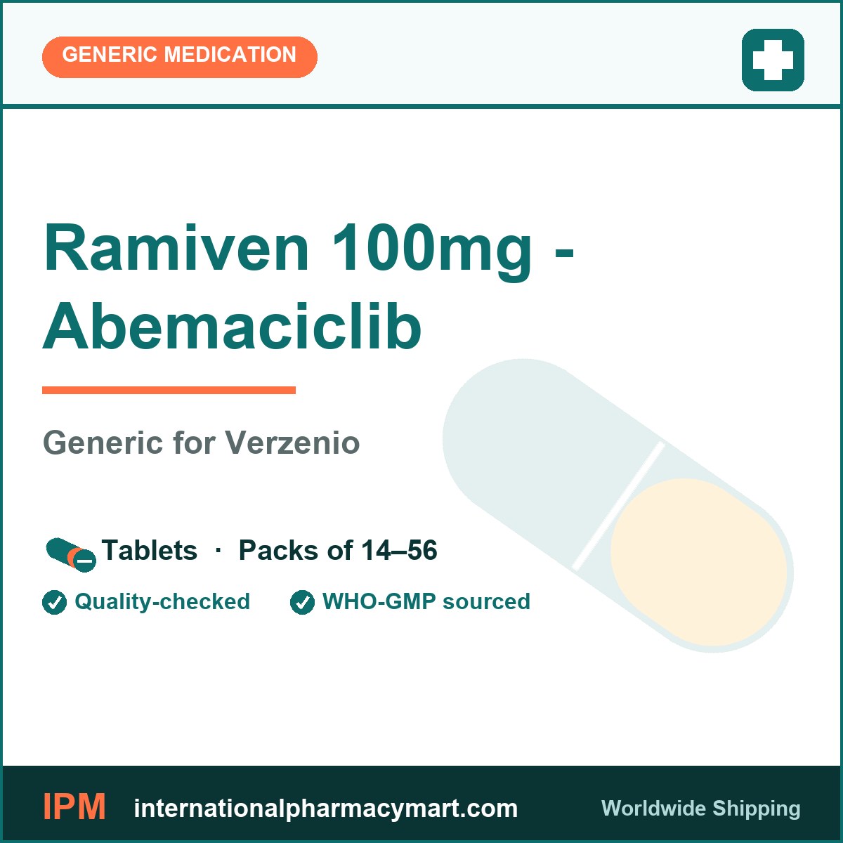 Ramiven 100mg abemaciclib tablets - generic Verzenio - International Pharmacy Mart